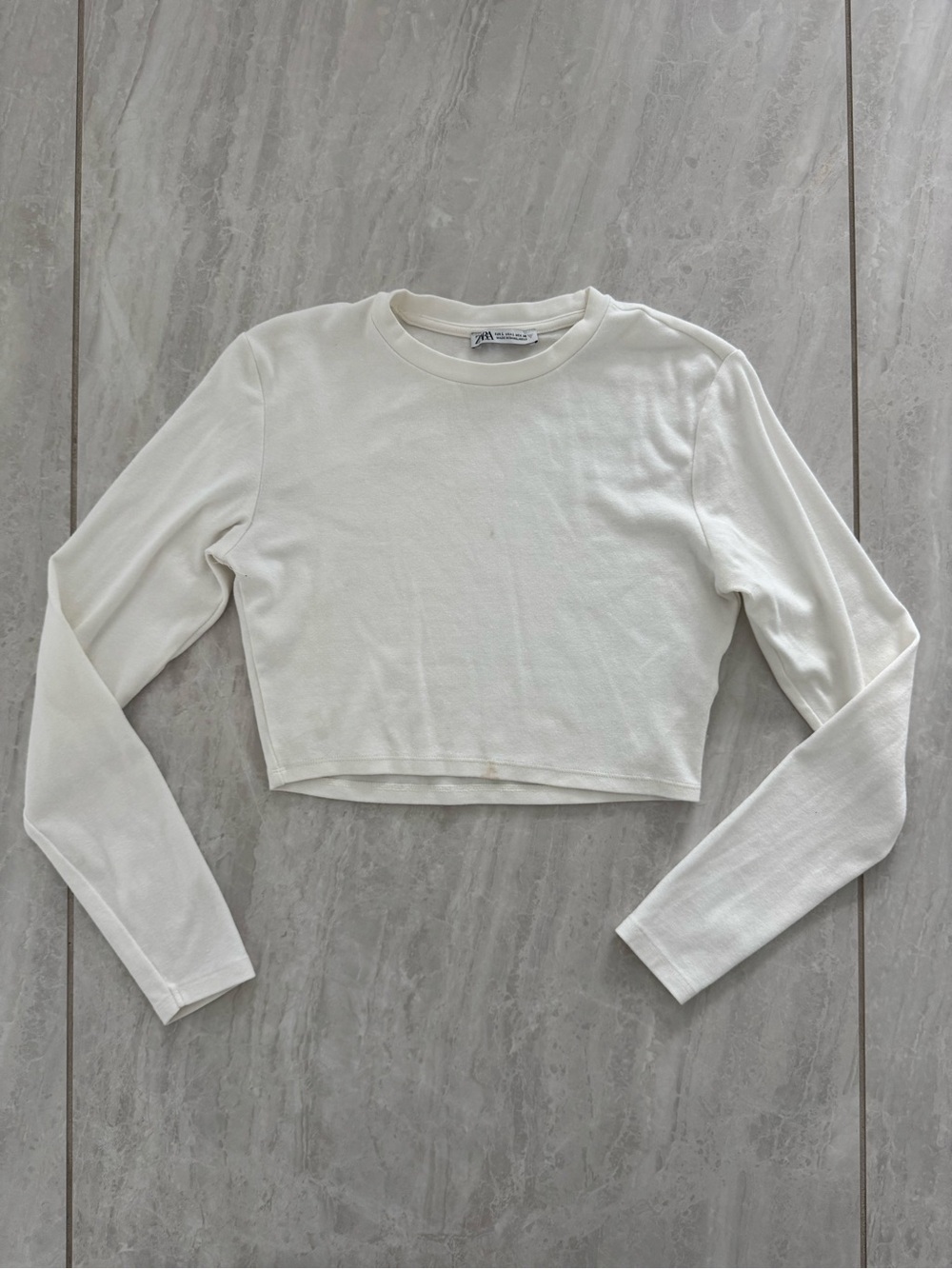 Zara Buttery Soft Cropped Long Sleeve Tee
